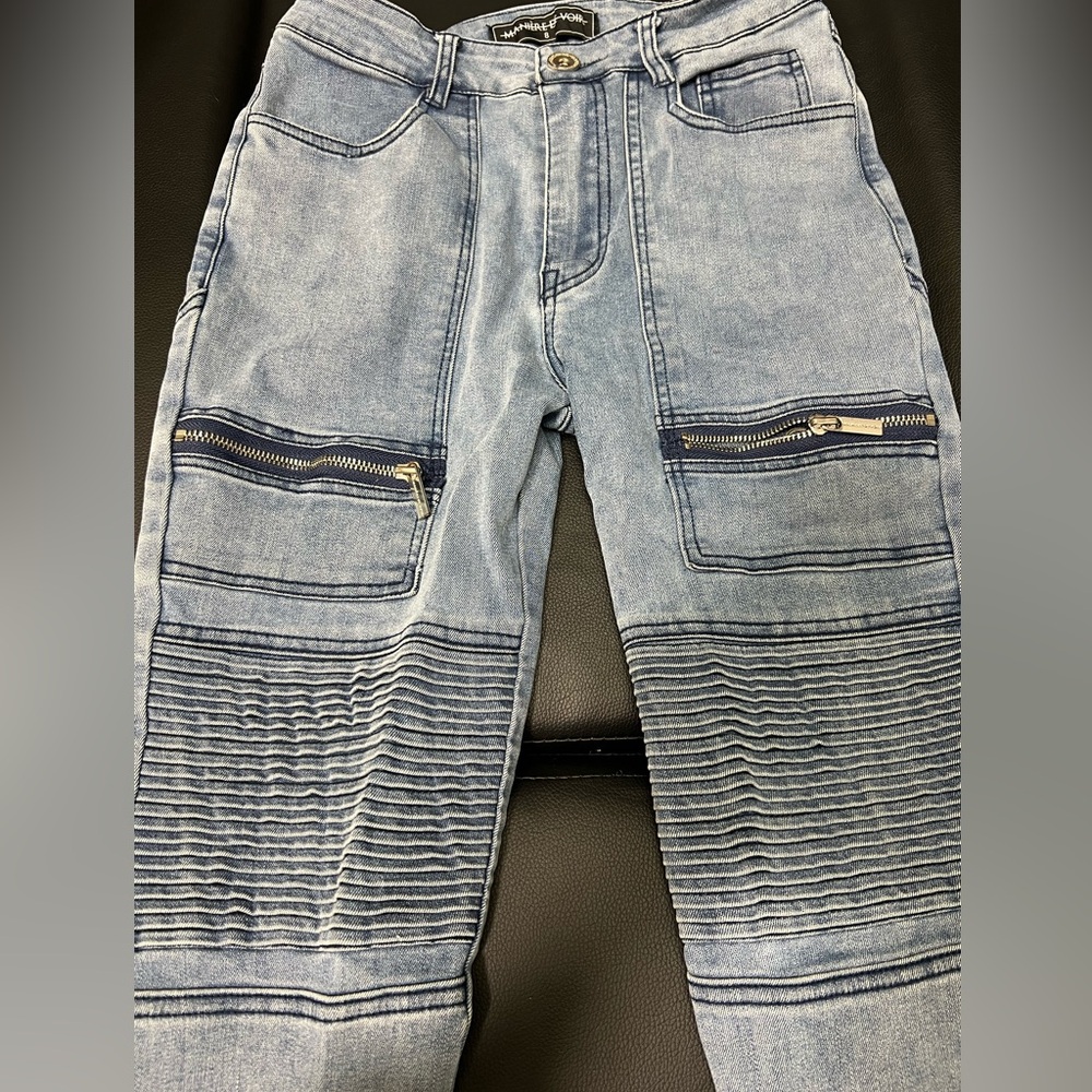 MANIERE DE VOIR motto blue jeans *Discontinued* Tag is UK 8 (which means US 6)